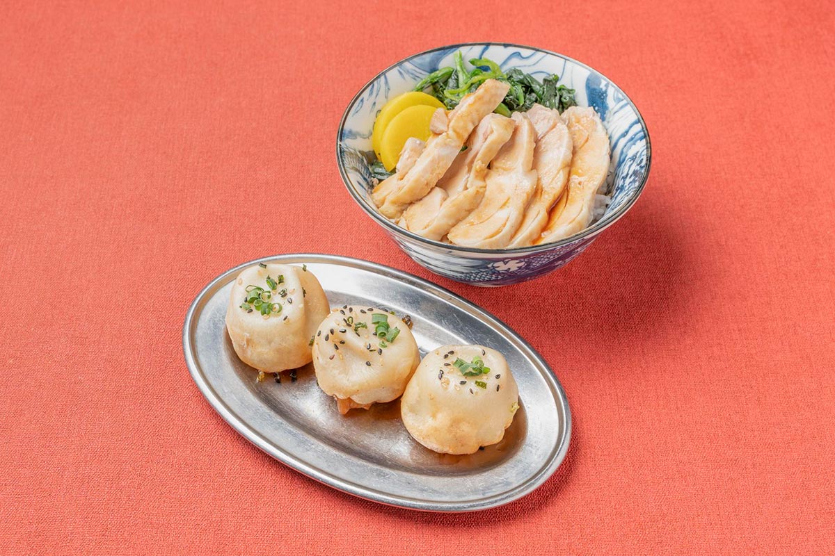 鶏肉飯定食・焼小籠包セット